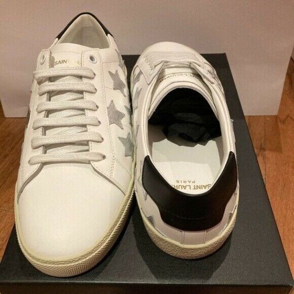Saint Laurent YSL Silver Star Sneaker SIZE38 +/ US8.5 NEW IN BOX - Picture 8 of 13
